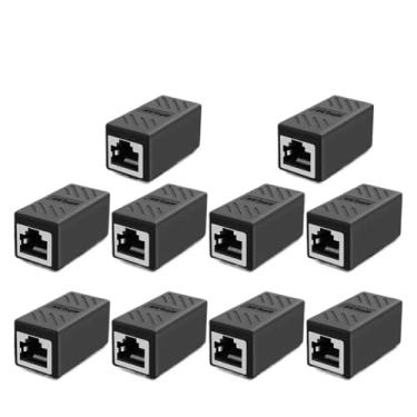 Imagem de Acopladores RJ45 5/10/20/30 peças para conectores de extensão de cabo Cat7/Cat6/Cat5e/Cat5 (10 peças)