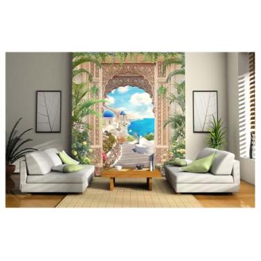 Imagem de Papel De Parede Paisagem Digital Grécia 3D Dav11 - Você Decora