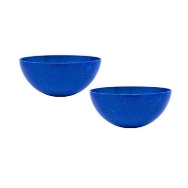 Imagem de Kit 2 Mini Bowl Fibra Madeira Green Colors Azul 240Ml - Bb Store
