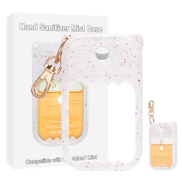 Imagem de taessv Capa de spray desinfetante para as mãos para Touchland capa de silicone Touchland chaveiro bonito desinfetante para as mãos compatível com Touchland Power Mist névoa suave, brilho branco