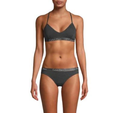 Imagem de Calvin Klein Sutiã feminino Motive de algodão levemente forrado, Carvão mesclado, M