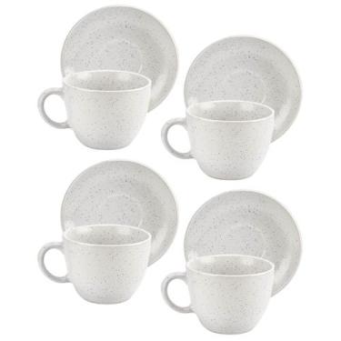 Imagem de Conjunto de xícaras com pires 8 peças branco 210ml - Wincy
