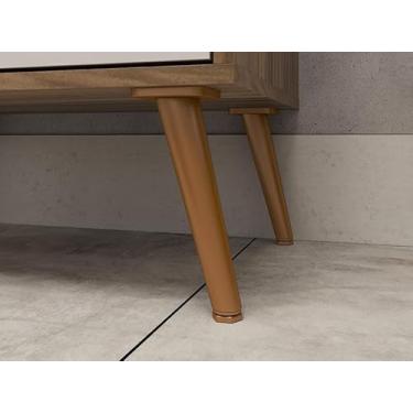 Imagem de Conjunto para Banheiro 3 Peças 1 Gabinete com Cuba 1 Espelheira Duna Móveis Bosi Nogal/Branco