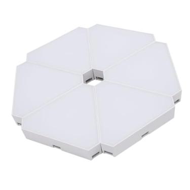 Imagem de SUNGOOYUE Painel de Luz LED Triangular, Luzes de Parede RGB Music Sync, 6 Conjuntos Com Controle de Voz Inteligente, 16 Milhões de Cores, Alimentado por USB para Decoração de Ambiente, Jogos, Festa