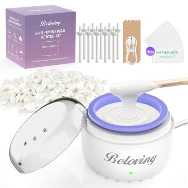 Imagem de Kit masculino de cera de nariz, aquecedor de cera portátil para depilação com contas de 100 g, 10 aplicadores, 10 bastões de nariz, mini kit de depilação de sobrancelha para mulheres, máquina de