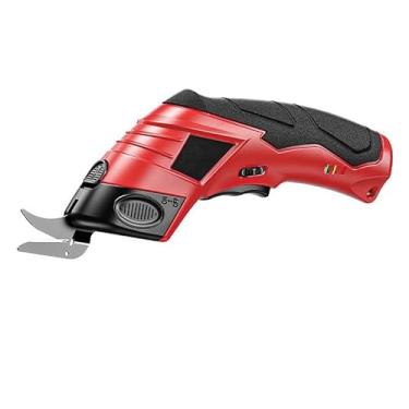 Imagem de Tesoura Elétrica Sem Fio Recarregável USB 12 V Bivolt – Ferramenta Portátil para Projetos Criativos tesoura eletrica(Vermelho-USB)