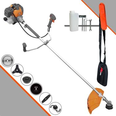 Imagem de Aparador de Grama Completo Tekna RL430-P À Gasolina 2T 43cc 10.000rpm 1,7HP de Potência Com Kit 4 Lâminas de Corte, Trimmer e Carretel de Nylon