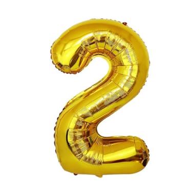 Imagem de Balão com número dourado de 101 cm para decoração de aniversário