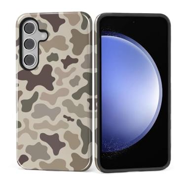 Imagem de ZHEGAILIAN Capa para Samsung Galaxy S24 FE, capa rígida à prova de choque + silicone macio 2 em 1, híbrida, à prova de choque, proteção contra quedas, vintage, camuflada, camuflada, caça