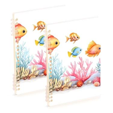 Imagem de Burbuja Cadernos com nome, papel pautado universitário A5 com 60 folhas, fichário para escritório, 2 unidades