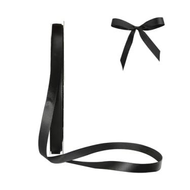Imagem de HYSSINOWRAP Fita de cetim decorativa para embrulho de presente, 2,5 cm de largura, várias cores disponíveis (171-preto, 3/20.3 cm)