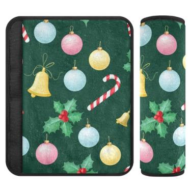 Imagem de Burbuja Capa para cinto de segurança de carro Candy Cane Protetor de cinto de segurança macio confortável para alça de ombro de assento, 1 par pequeno