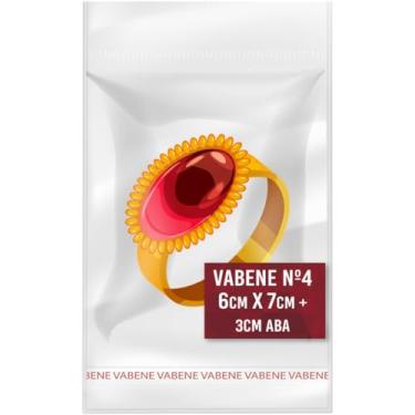 Imagem de Saco Adesivado, Transparente, 6 cm x 7 cm e 3 cm de Aba, Vabene