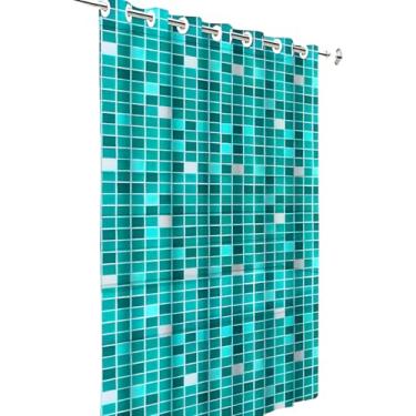 Imagem de Cortina Para Box Pvc Verde Impermeável Antimofo 1,38x198m