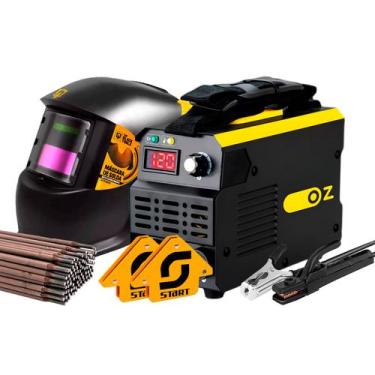Imagem de Inversora Solda Com Visor Digital 120a 220v Mma e Mascara De Solda Esq