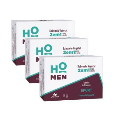 Imagem de 3 un Sabonete Vegetal em Barra Ho Men 2 em 1 Confort 90g - Davene