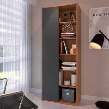 Imagem de Estante Escritório 70cm x 180cm com 5 Prateleiras e Porta de Correr - 