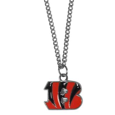 Imagem de Colar de corrente NFL Siskiyou Sports Fan Shop Cincinnati Bengals com pingente pequeno 56 cm cor do time