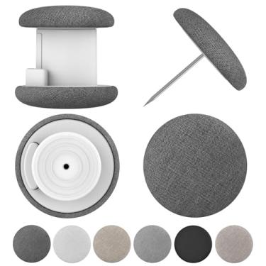 Imagem de Uzpomel Clipes de edredom clássicos de linho, fixadores de pino de dupla face de metal, conjunto de 6, várias cores disponíveis, sistema de prevenção de turno de edredom (cinza médio)