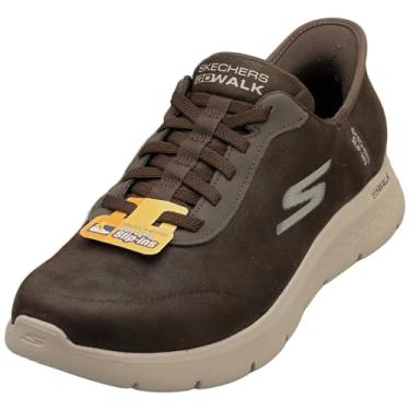 Imagem de Skechers Tênis masculino Hands Free Slip-ins: Go Walk Flex-Smooth Motion, Marrom, 46