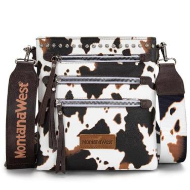 Imagem de Bolsa tiracolo com estampa Montana West Cow para mulheres