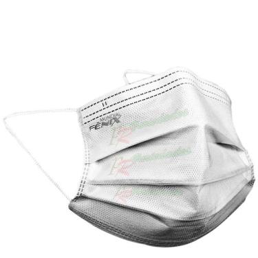 Imagem de Máscara Descartável Branco 3 Camadas Certificada Clip Nasal - FENIX