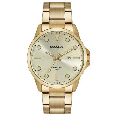 Imagem de Relógio Seculus Masculino Analógico Aço Dourado 44217GPSVDA2-Masculino