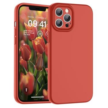 Imagem de SUPFINE Capa para iPhone 12 Pro Max, silicone líquido premium com forro de microfibra macio antiarranhões [proteção de câmera atualizada] Capa protetora fina à prova de choque para homens, mulheres e