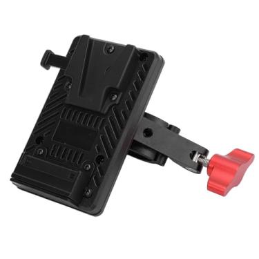 Imagem de Cryfokt Mini Placa de Bateria Leve de Montagem Em V Com Botão de Travamento Seguro para Tubos de Trilho de 15, 25, 30 Mm, Borracha de Liga de Alumínio para Tubos de Aço, Pernas de tripé e Ganchos