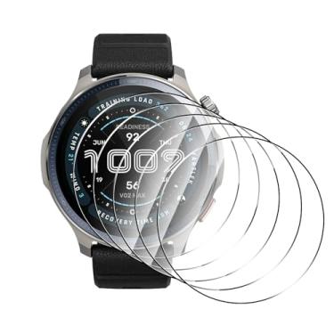Imagem de Natbok Pacote com 5 películas de vidro temperado para relógio inteligente Amazfit Balance 2 de 47 mm, dureza 9H, ultradurável, anti-impressões digitais, sem bolhas, HD-transparente, filme de relógio