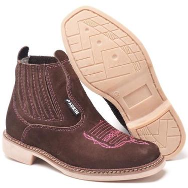Imagem de Bota Botina Feminina Texas Texana Country bordada em Couro legitimo - 