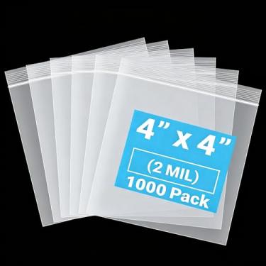 Imagem de joybest Sacos de plástico com zíper de 10 x 10 polegadas (1000 unidades) – Sacos de poliéster com zíper resseláveis resistentes de 2 mil para joias, contas, parafusos, itens pequenos