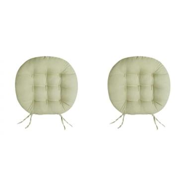 Imagem de Almofada Futon Redonda 9 Furos 40x40 cm almofada para cadeira para Cadeira Banco e Sofá com Amarração Assento Decorativo Confortável Uso Diário(Chino)