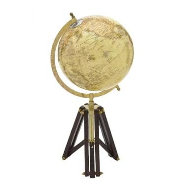 Imagem de Globo Terrestre Decorativo TripÃ:copyright: em Madeira 44,5cm 16134-PL