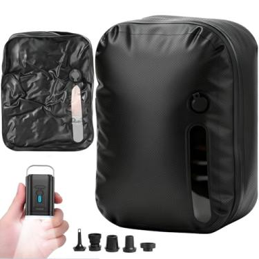 Imagem de LONGHIKER Sacos de armazenamento a vácuo de viagem, sacos de compressão sem ar reutilizáveis para mala de mão e mochila, sacos de vedação a vácuo de TPU à prova d'água para roupas e equipamentos de