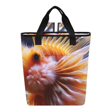 Imagem de Joitme Lancheira divertida de peixes marinhos dourados isolados com 36 latas térmicas para viagens 35 x 15 x 40 cm