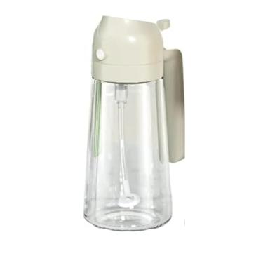 Imagem de Azeiteiro Vinagreiro Spray De Vidro Com Botao + Bico Dosador + Tampa E Alca De Plastico 470ml(branco)