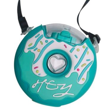 Imagem de Garrafa de Água Infantil em Forma de Donut, Cantil para Crianças, Escolar e Viagens, Design Colorido com Alça (VERDE HEI)