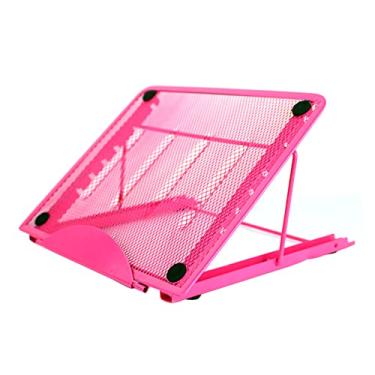 Imagem de Suporte de Metal Multifuncional Pasta com 6 Níveis Ajustáveis Elevador para Notebook Portátil Ventilado Mesa