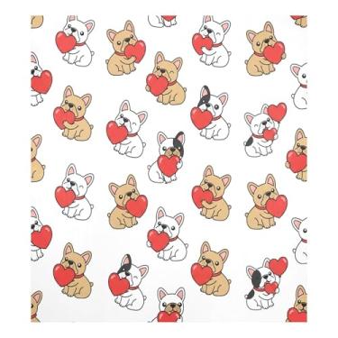 Imagem de Blueangle Capa magnética para lava-louças buldogues franceses dos namorados, decoração da capa frontal da máquina de lavar louça, adesivos de eletrodomésticos, adesivos de eletrodomésticos, 58 cm C x