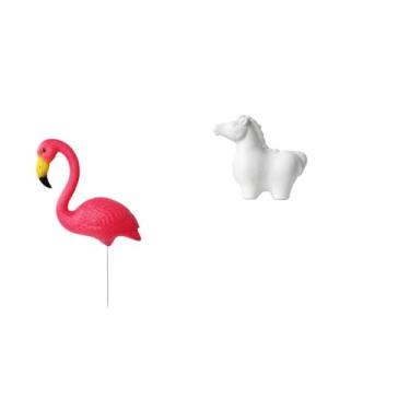 Imagem de Whtkoph Escultura de Flamingo E Cavalo para Jardim, Ornamento Decorativo para Interiores E Exteriores, para Mesa, Sala de Estar E Escritório.