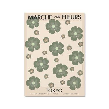 Imagem de Impressão de arte de parede verde sálvia Matisse arte de parede abstrato mercado de flores Picasso exposição pôsteres minimalistas linha arte folha boho decoração de quarto (SKU8,12x45,7 cm = (30 x 45