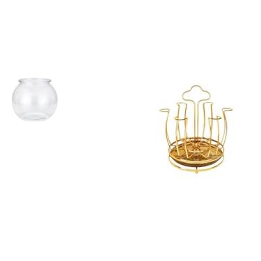 Imagem de Whtkoph Ornamento Redondo E Transparente para Aquário Pequeno, Vaso para Aquário, Decoração de Mesa para Escritório E Casa, com Porta-copos Giratório, órgão