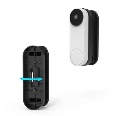 Imagem de Koroao Suporte de ângulo ajustável esquerdo e direito de 0 a 45 graus compatível com campainha Google Nest (com fio, câmera de 3ª geração) (preto)