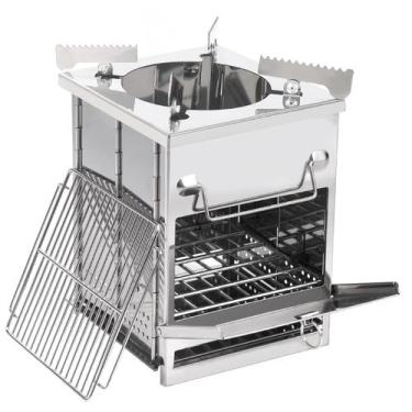 Imagem de Fogão de acampamento dobrável portátil de aço inoxidável REDCAMP 27x22