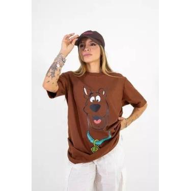 Imagem de Camiseta Feminina Oversized Tshirt Premium Algodão Menegotti, g, Marro