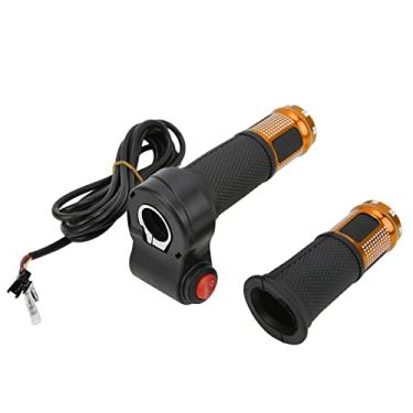 Imagem de KIMISS 1 par de Punhos de Acelerador Torcidos para Veículos Elétricos - Punho de Scooter de Bicicleta para Regulação de Velocidade, Cabe No Guiador de 2 M, Compatível Com Modelos 12V-99V (Ouro)
