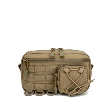 Imagem de RORFFK Bolsa masculina para cinto, pochete Molle, acessórios, bolsa móvel para escalada multifuncional, acampamento, ferramentas masculinas, bolsa de quadril, bolsa de cintura, Caqui, One Size