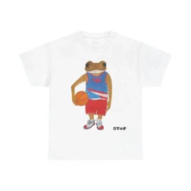 Imagem de Camiseta Unissex Oversized Com Estampa De Cantor De Hip-hop, Gola Redo