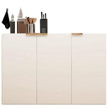 Imagem de Armário Modular de Parede, Branco, 3 Portas, para Cozinha e Sala de Jantar, 120 cm (Branco)